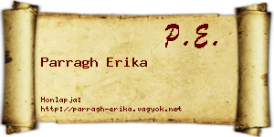 Parragh Erika névjegykártya